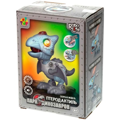 Конструктор Динозавр Птеродактиль RoboLife 13.5 см 29 деталей свет и звук 1TOY Т23908 3