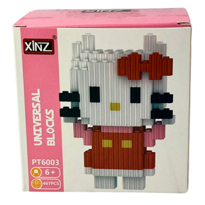 3D-конструктор Кошечка Келли в красном платье XINZ 3D6003 2