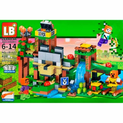Конструктор My World Майнкрафт Дом с водопадом 435 деталей LB1122 1