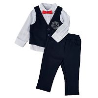 Костюм жилет брюки рубашка для мальчика Little star 166243 графит белый
