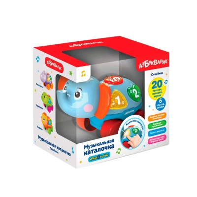 Музыкальная каталочка Слоненок Азбукварик 3