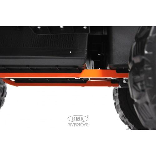 Детский электромобиль RiverToys E007EE серо-оранжевый фото 19