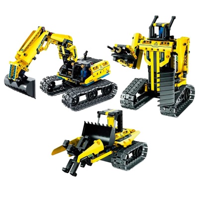 Конструктор 3 в 1 радиоуправляемый Экскаватор Погрузчик Робот 430 деталей Рыжий кот 8037IMM 1