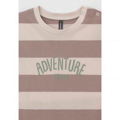 Полукомбинезон для мальчика Crockid КР 6499 бежевый коричневый полоска к552 3 Полукомбинезон для мальчика Crockid КР 6499 бежевый коричневый полоска к552 3