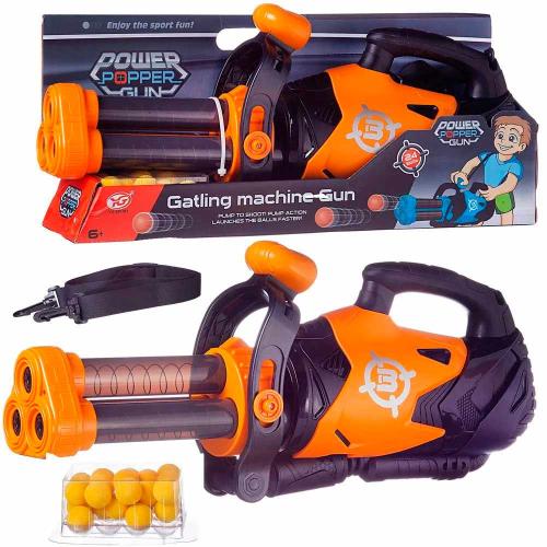 Бластер помповый трёхствольный 24 мягких шарика Junfa toys WG-11232/YG602P фото 2
