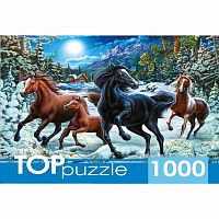 Пазлы Зимние лошади TOPpuzzle Рыжий кот ФТП1000-9851 