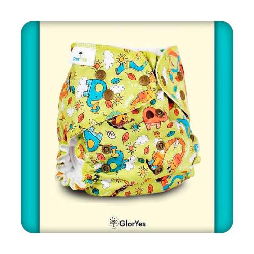 Многоразовый подгузник GlorYes Classic Dia2-Cla-1 Жирафы 3-18 кг фото 2