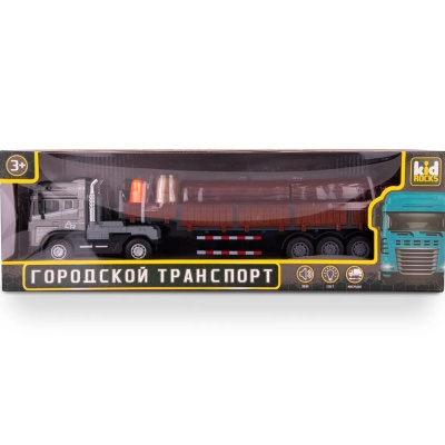 Игрушка Лесовоз с инерционным механизмом масштаб 1:24 свет звук Kid Rocks AB-2309 3