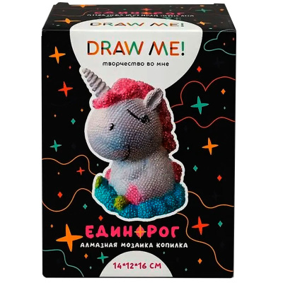 Алмазная мозаика на копилке Unicorn Draw me! 156-TZ019 2