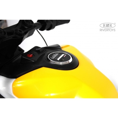 Детский электромотоцикл RiverToys М777БХ жёлтый 02