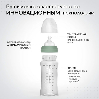 Бутылочка для кормления 300 мл Miyoumi BOTTLE01-300L/250 3