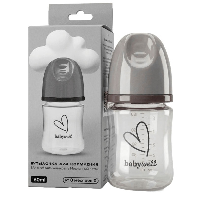 Бутылочка для кормления Babywell 08067 серая 2