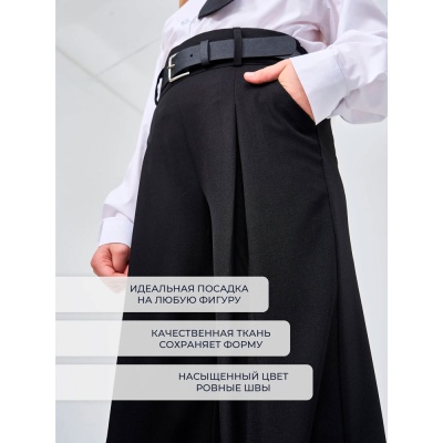 Брюки школьные для девочки Синяя Мода W564B-G39 черные 4