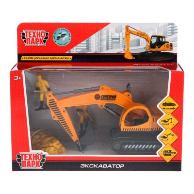 Металлическая инерционная модель Экскаватор Технопарк 921374-R 3