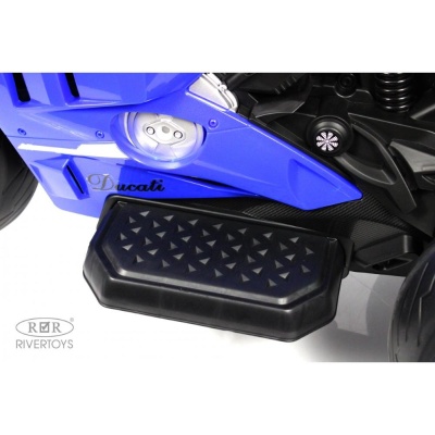 Детский электромотоцикл RiverToys М777БХ синий