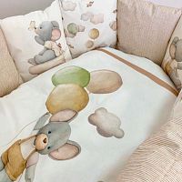 Комплект для овальной и прямоугольной кроватки 6пр Шарики Lappetti 6095/10