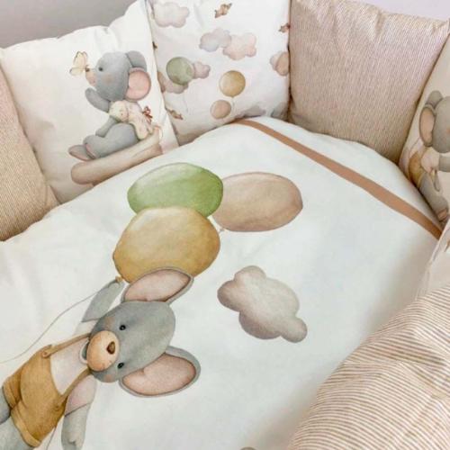 Комплект для овальной и прямоугольной кроватки 6пр Шарики Lappetti 6095/10