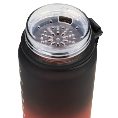 Бутылка Мотивация 500 мл с крышкой защелкой и ремешком Miland УД-9381 черно оранжевая 2