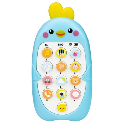 Музыкальный телефончик Цыпленок с прорезывателем Рыжий кот И-4854 1