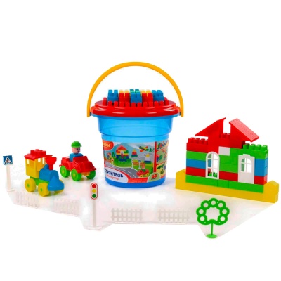 Конструктор для малышей Строитель 68 элементов Полесье 24392 1