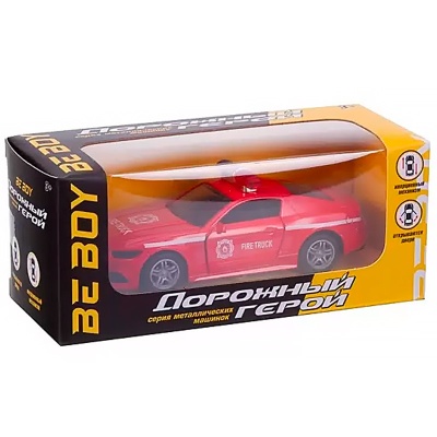 Машина Пожарная служба инерционная металлическая масштаб 1:32 BeBoy IT108758 4