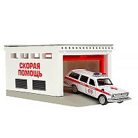 Скорая помощь и гараж 21 см Технопарк GARAGESMA-20PLAMB-GAZ