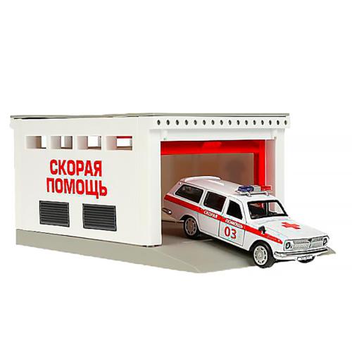 Скорая помощь и гараж 21 см Технопарк GARAGESMA-20PLAMB-GAZ