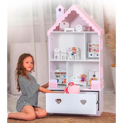 Домик для кукол с комодом Луиза Pema kids лилово-розовый 4