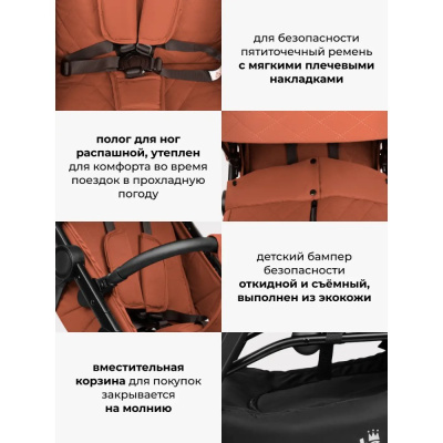 Коляска прогулочная Costa Vita VT-8 терракот