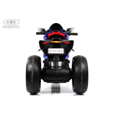 Детский электромотоцикл RiverToys М777БХ синий