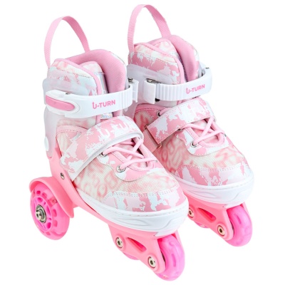 Ролики раздвижные размер 30-33 Рыжий Кот РЛК-3055 розовые 1