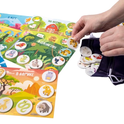 Лото с деревянными фишками Кто где живет? Baby Toys Десятое Королевство 04925