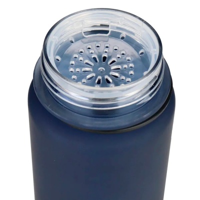 Бутылка Мотивация 500 мл с крышкой защелкой и ремешком Miland УД-9379 синяя 2