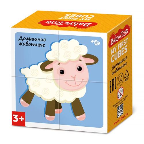 Кубики Домашние животные 4 штуки Baby Toys Десятое королевство 03541 фото 2