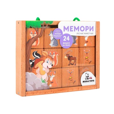 Игра настольная Mega Toys Мемори Лесные животные ПК Лидер 88121