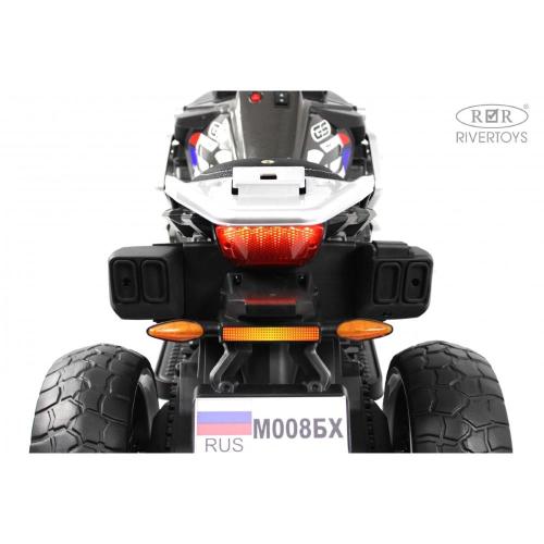 Детский электромотоцикл RiverToys М008БХ серый фото 8