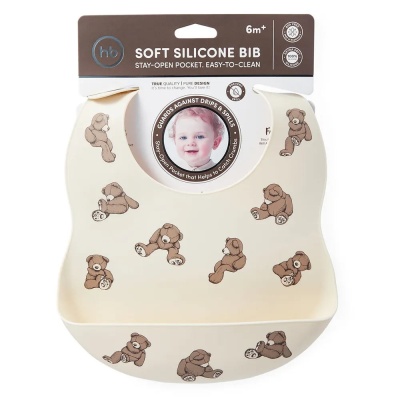 Фартук нагрудный силиконовый Мишки Happy Baby 16017-4