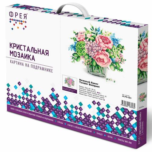 Алмазная мозаика Нежный букет 18 цветов 40 х 30 см подрамник Фрея ALPD-001 фото 3