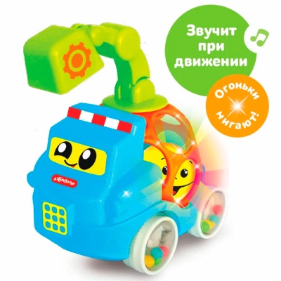 Музыкальная развивающая игрушка Музыкальный Экскаватор Люленьки Азбукварик 2967