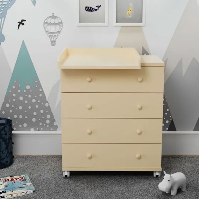 Детский комод с пеленальным столиком слоновая кость Incanto 800/4 PK-0008/1-3