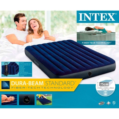 Надувной матрас с подушками и насосом 152 x 203 x 25 см Intex 64765 4