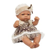 Пупс Baby Doll в нарядном платьице и шапочке 1Toy Т15459