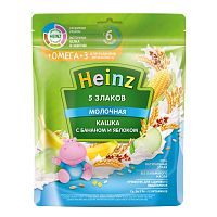 Каша молочная 5 злаков с бананом и яблоком Heinz (с 6 мес) 200 г