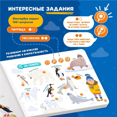 Интерактивная книга Fingerbook Какие бывают животные Abumba ABU-FING-02 5