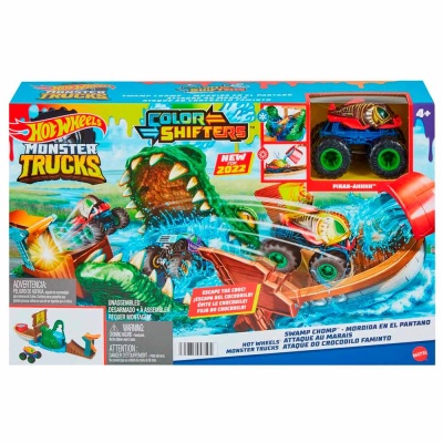 Автотрек Крокодил в болоте 1 машинка Монстр трак Hot Wheels HGV14 3