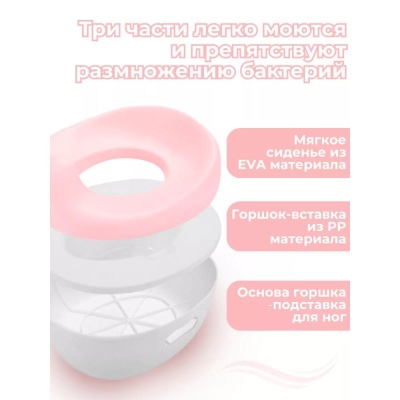 Горшок детский 3 в 1 Bubago Tempo BG 122-1 Розовый 04