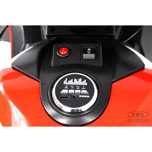 Детский электромотоцикл RiverToys М777БХ красный фото 6