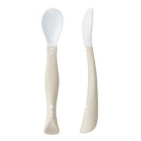 Набор ложек для кормления 2 штуки Happy Baby 15003 light gray