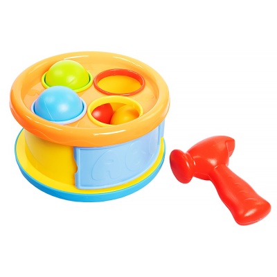 Сортер с молотком и шариками 2в1 стучалка и барабан Десятое королевство 70006 2