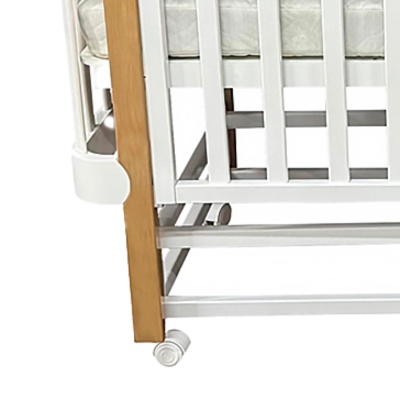 Кровать детская Solnyshko 2 с ящиком и поперечным маятником Антел белый/бук 4